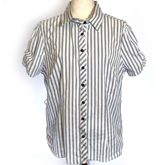 Lane Bryant Striped Button-Up Top Size 14 - Picture 1 of 5